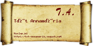 Tót Annamária névjegykártya